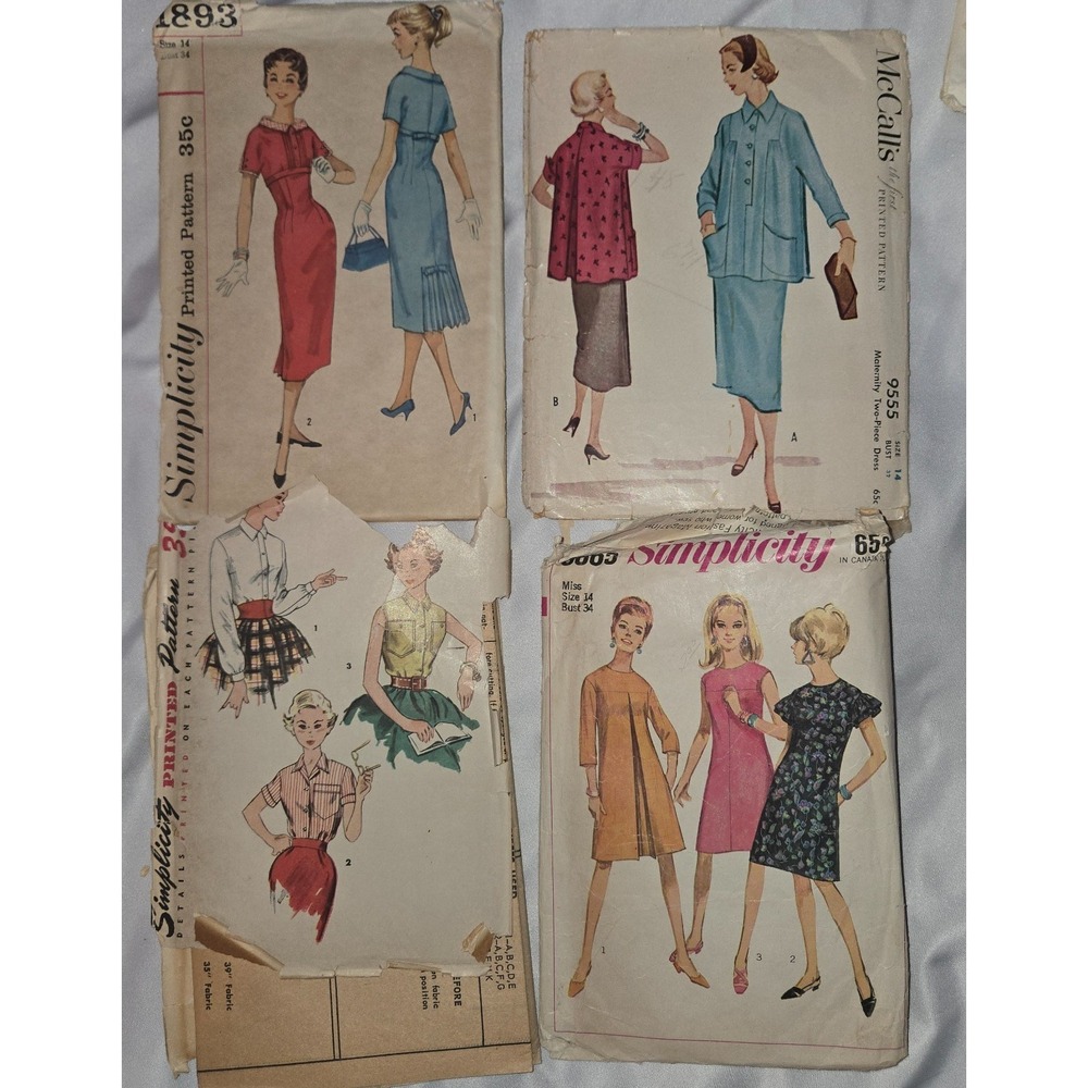 Vintage Women's Patterns Size 14 1960s 70s Skirt Blouse Dress Cardigan Nightgown - Picture 7 of 12